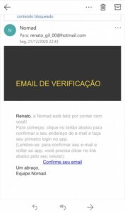 email de verificação nomad bank