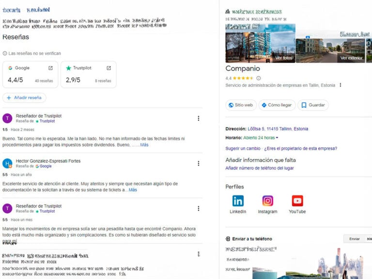 Opiniones google companio