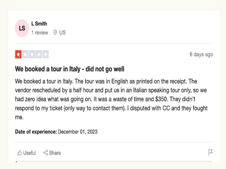 getyourguide trustpilot review 4 real